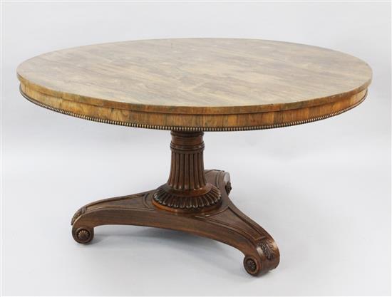 A Regency rosewood breakfast table, W.4ft 3in.